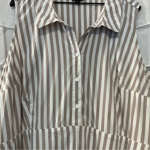 torrid Cotton Stripe Tie Waist Poplin Shirt Dress w/ Pockets - Size 6X - Picture 4 of 14